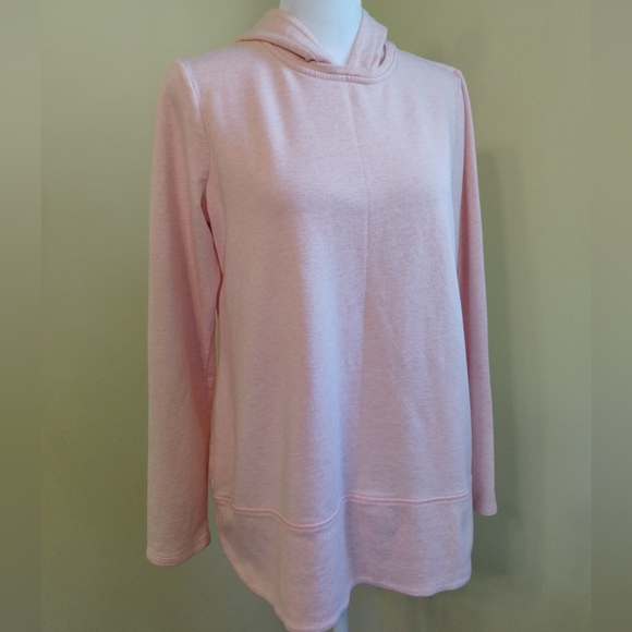 J Jill Soft Coral Dust Heather Pure Jill Harmony Rib-Trimmed Hoodie Women Size S - Picture 7 of 16